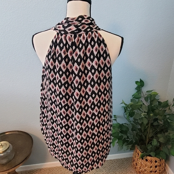 DANIEL RAINN sleeveless tunic diamond pattern pink black women's size small - Picture 4 of 10